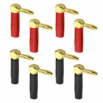 Amazon | WMYCONGCONG 8個 90度スピーカーバナナプラグ 直角 24K